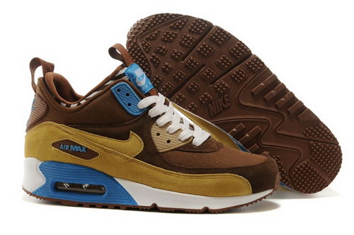 Nike Air Max 90 Sneakerboots Prm Undeafted Mens Shoes Brown Yellow Blue White Special Germany
